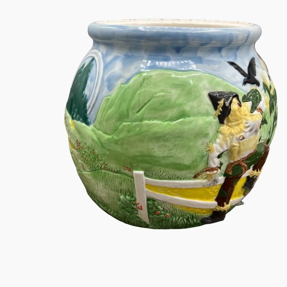 Treasure Craft Wizard of Oz Cookie Jar Only Circa 2000 3D Scarecrow Lion Tin Man - Picture 6 of 16